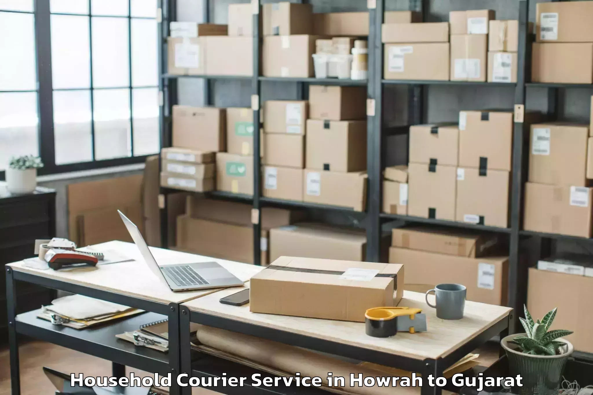 Top Howrah to Rajpipla Household Courier Available